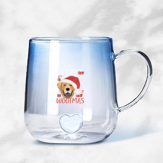 Labrador Merry Christmas Gradient Glass Mugs