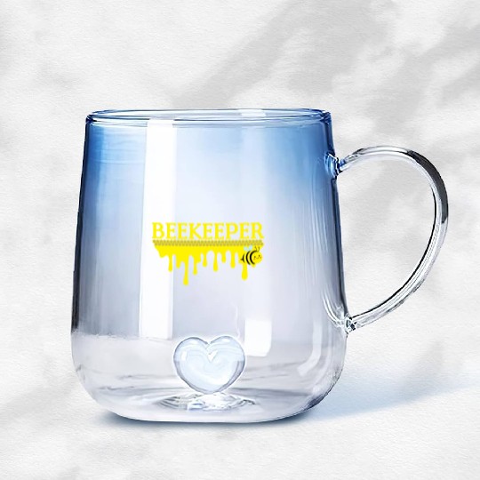 Bee Keeper Beekeeper, Funny Bee Hive Honey Lover Gradient Glass Mugs