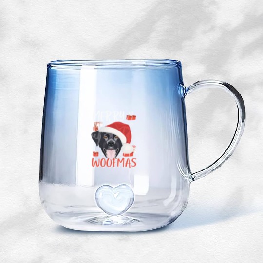 Labrador Merry Christmas Gradient Glass Mugs