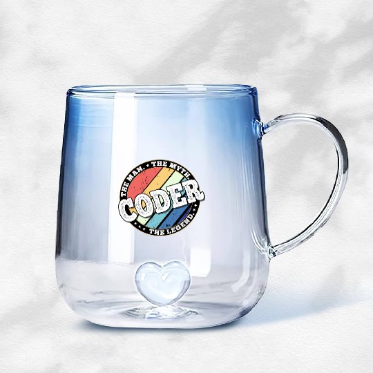 Coder. The man. The myth. The legend. Gradient Glass Mugs