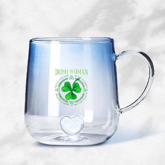 Womens Irish Woman Angel The Souls Of An Angel Gradient Glass Mugs