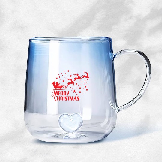 Merry Christmas reindeer Gradient Glass Mugs