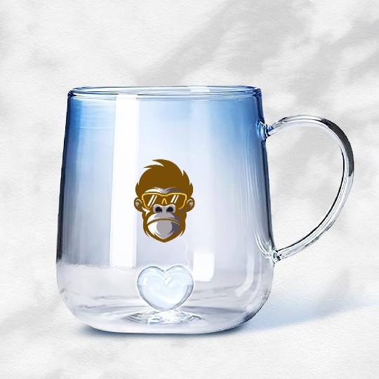 monkey face Gradient Glass Mugs