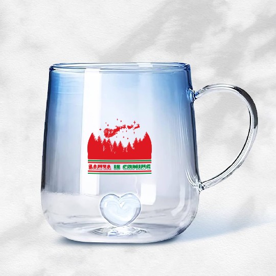 Santa is coming Gradient Glass Mugs