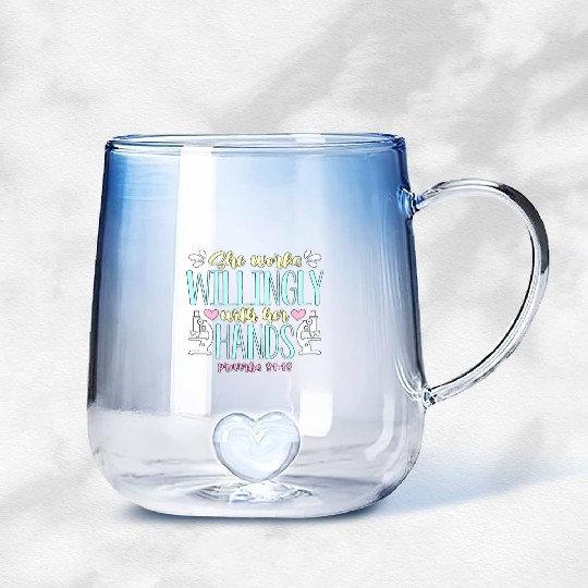 Lab Technician She Works Willingly Medical Science Gradient Glass Mugs