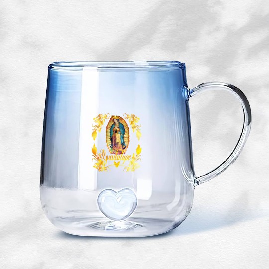 Our Lady Guadalupe Virgin Mary Catholic Decor Gradient Glass Mugs
