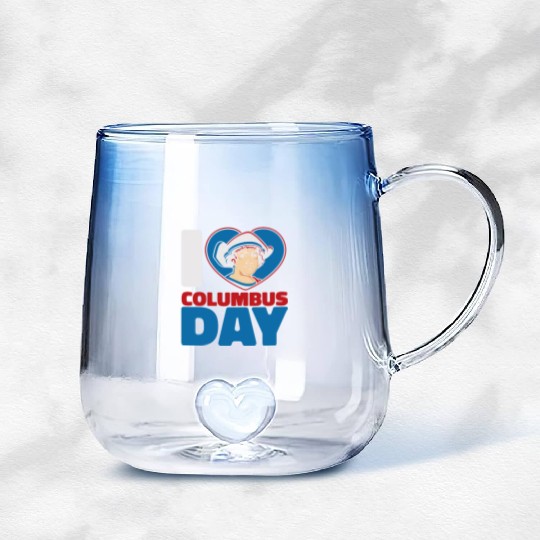 Columbus Day 1492 Gradient Glass Mugs