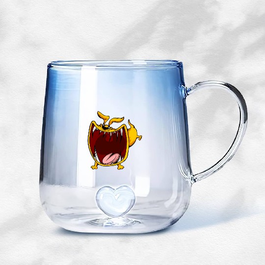 Scary Big Mouth Dog Owners Pet Lover Gift Ideas Gradient Glass Mugs