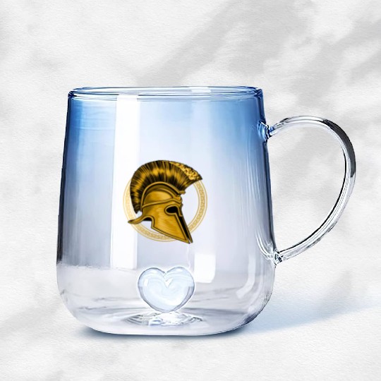 Gold Gladiator Sparta Greek Gym Workout Gradient Glass Mugs