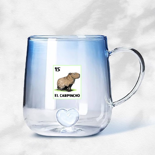 El Carpincho Mexican Capybara Cards Gradient Glass Mugs