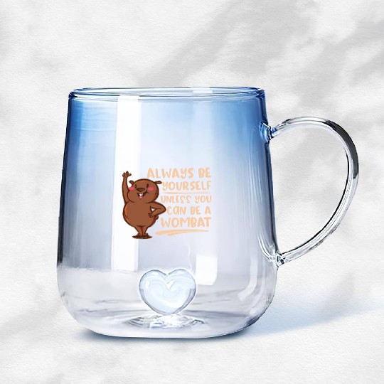 Native Australian Animal Lovers Cute Wombat Gradient Glass Mugs