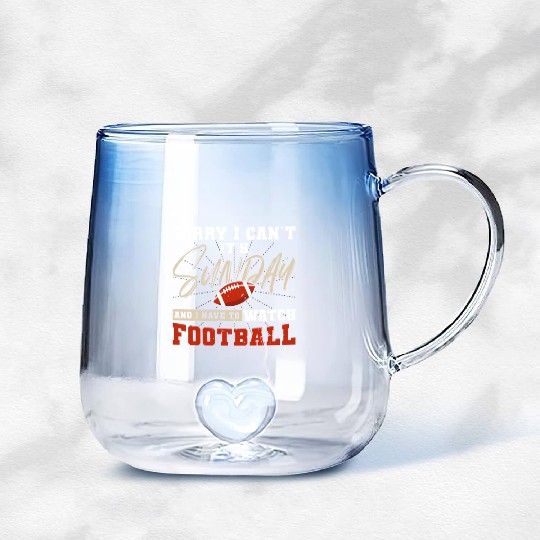 American Football Sunday Football Player Sport Fan Gradient Glass Mugs