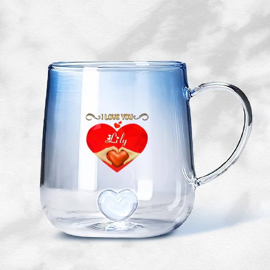I love you Lily Gradient Glass Mugs