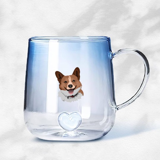 Pembroke Welsh Corgi Cute Dog Owner Pet Lover Gift Gradient Glass Mugs