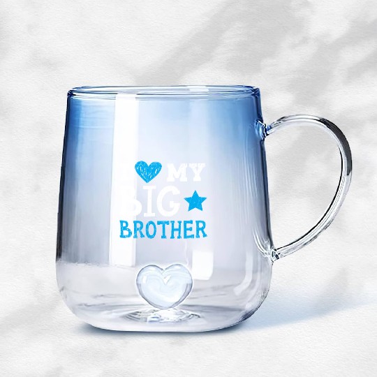 I Love My Big Brother Best Bro Ever Brotherhood Gradient Glass Mugs