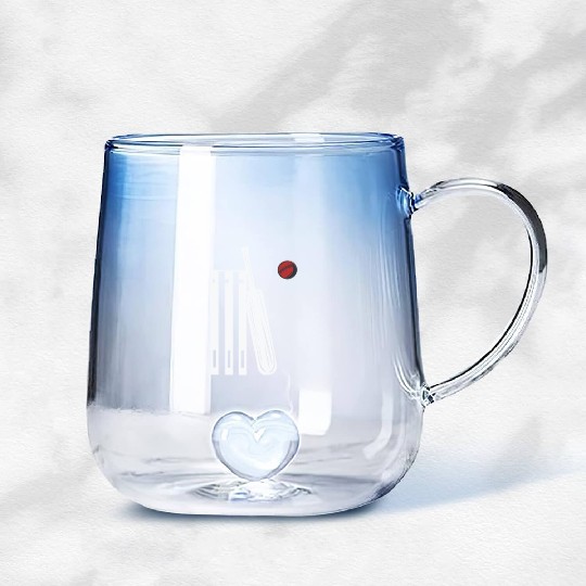 Cricket Wicket Bat and Ball Gradient Glass Mugs