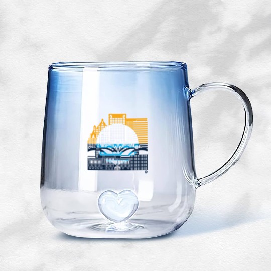 Milwaukee Skyline Squared Milwaukee Peoples Flag D Gradient Glass Mugs