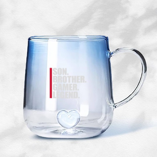 son brother gamer legend Gradient Glass Mugs