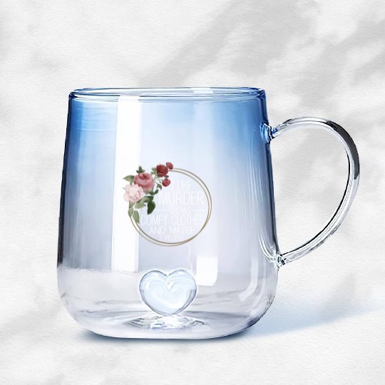 I Like Murder Shows Comfy Clothes And 3 People Gradient Glass Mugs