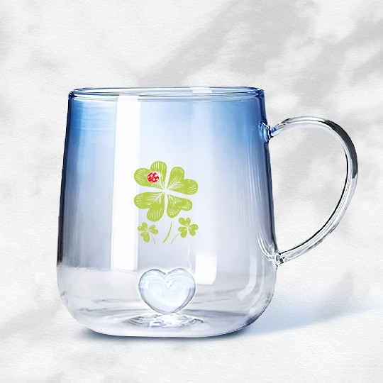 Ladybug St. Patricks Day Bug Catcher Entomologist Gradient Glass Mugs