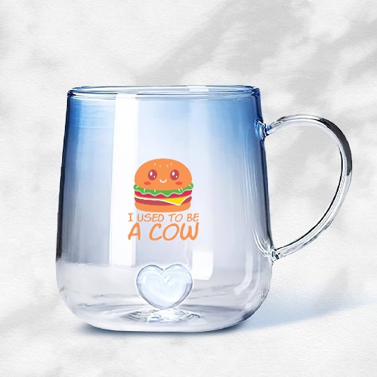 I Used To Be A Cow Gradient Glass Mugs