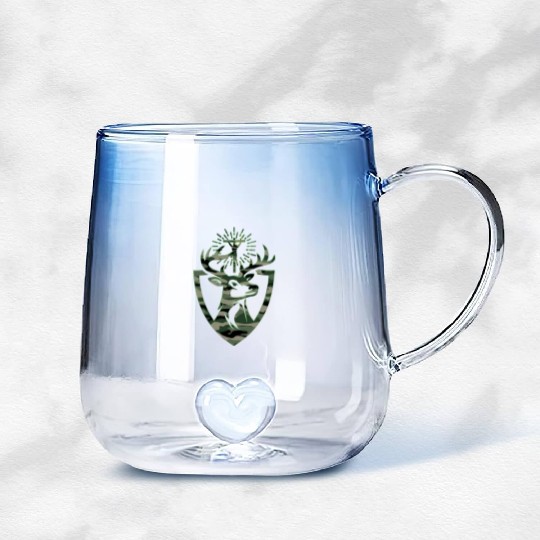 Hubert Hubertus Patron Saint Of Hunters Stag Camo Gradient Glass Mugs