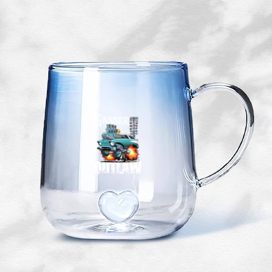 Gasser Outlaw Class Vintage Drag Racing Race Car Gradient Glass Mugs