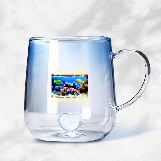 Saltwater aquarium coral fish Gradient Glass Mugs