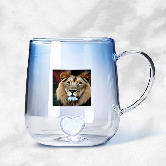 Lion | New Best Design | Tiger | best design | Gradient Glass Mugs