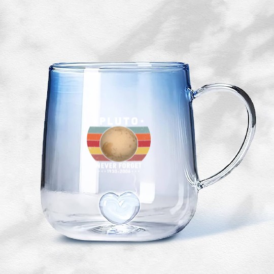 Pluto Never Forget 1930-2006 Gradient Glass Mugs