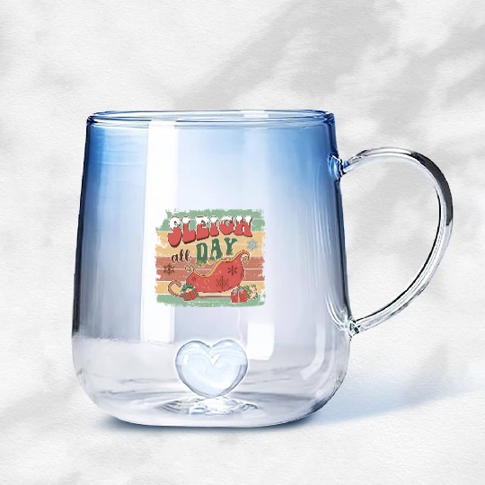 Sleigh all day Gradient Glass Mugs