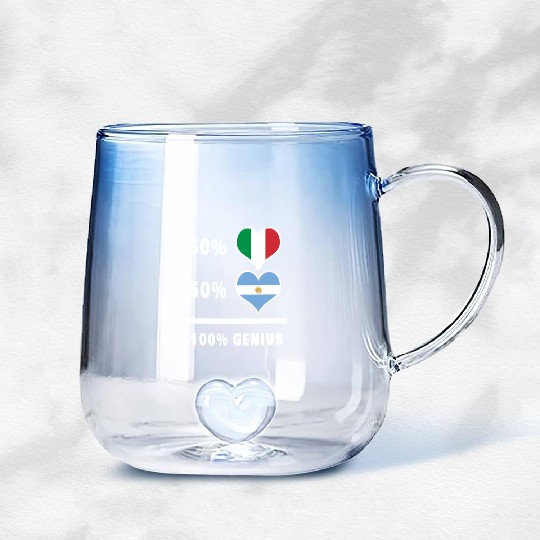 Argentina and Italy 100% genius flag design Gradient Glass Mugs