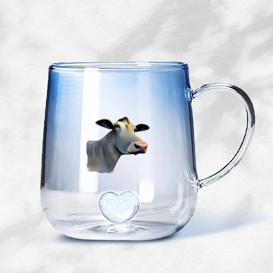 Cow Funny Military Gradient Glass Mugs
