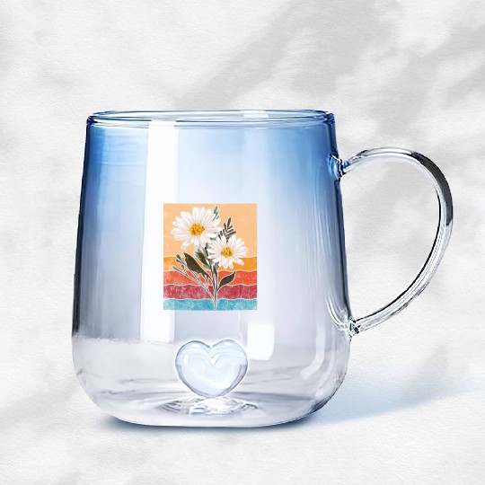 Marguerites Daisy Summer Daisies Flower Garden Gradient Glass Mugs