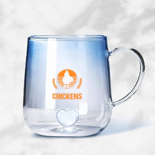 Chickens Chicken Farm Farmer Gradient Glass Mugs