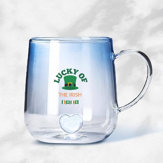 luck of the irish , St Patrick day Gradient Glass Mugs
