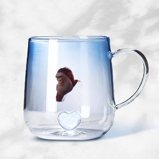 Monkey Ape Chimpanzee Gradient Glass Mugs