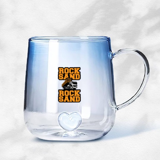 Rock Sand Dump Truck Gradient Glass Mugs