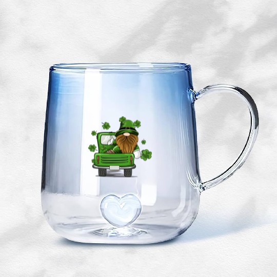 Principal Crew Gnomies Truck St Patrick Teacher Gradient Glass Mugs