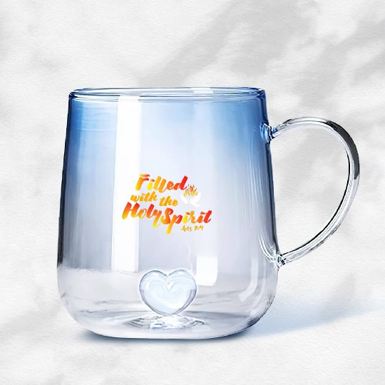 Filled with the Holy Spirit Pentecost Tongues of F Gradient Glass Mugs