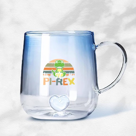 Pi-rex Dinosaur Math Teacher Mathematician Pi Day Gradient Glass Mugs