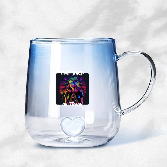 Bad girl in Town 4 Gradient Glass Mugs