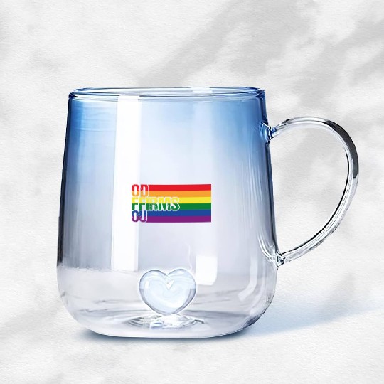 Gay God Affirms You Pride Month Rainbow LGBT Flag Gradient Glass Mugs