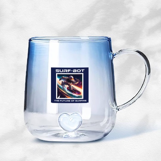 Robot Silver Surfer Gradient Glass Mugs