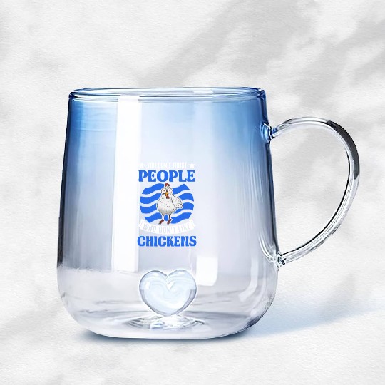 Chickens Chicken Farm Farmer Gradient Glass Mugs