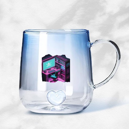 Future Isometric Room - Gamer Gradient Glass Mugs