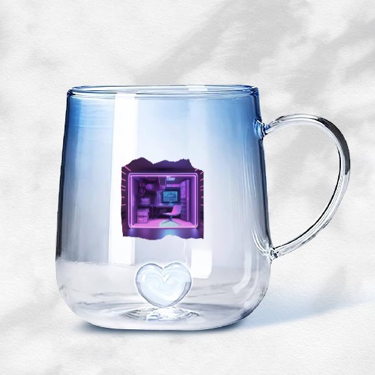 Gamer Room Print - Unique and Modern Studio Decor Gradient Glass Mugs