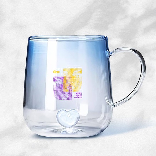 Never Give Up Streetwear Gradient Glass Mugs