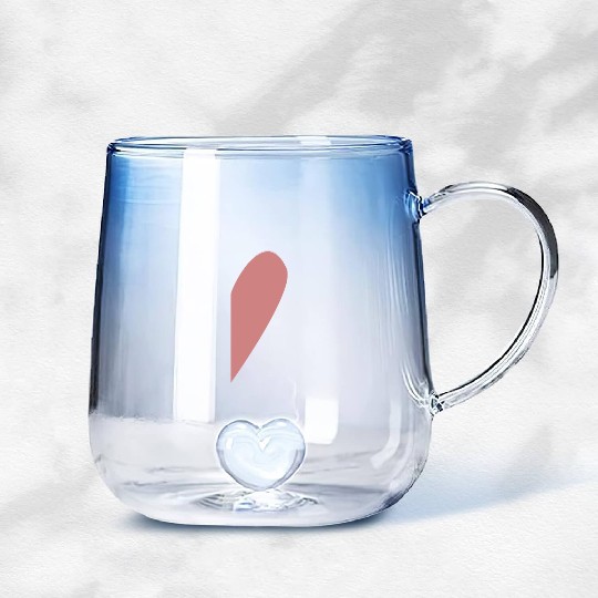 Valentines Day Couple Gradient Glass Mugs Matching Joining