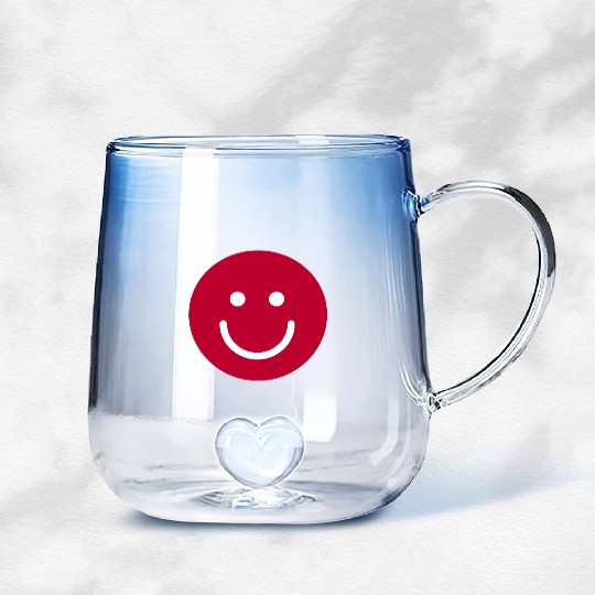 Flag of Japan with Smile face Gradient Glass Mugs